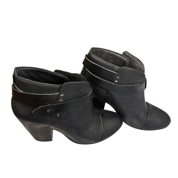 Rag & Bone Harrow Black Leather Ankle Boots | Size EU 40 -US 9.5 | Made in Italy - Picture 4 of 10